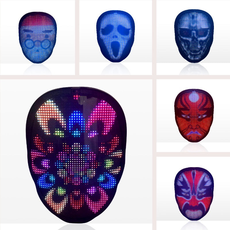 Halloween Face Masks Full Color LED Luminous Mask Face Changing Mask Party Bar Props - AntiGreed Store