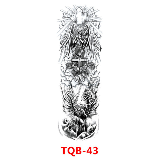 Waterproof Temporary Tattoo Sticker - Totem Geometric Full Arm Collection - AntiGreed Store