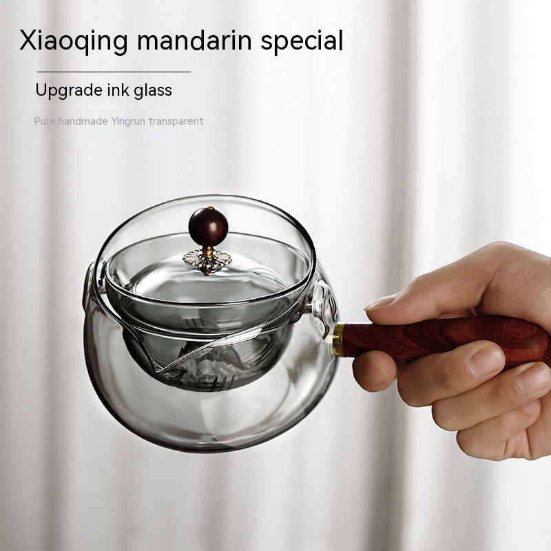 Semi-automatic Rotary Heat-resistant Glass Teapot - Elegant Tea Brewing - AntiGreed Store