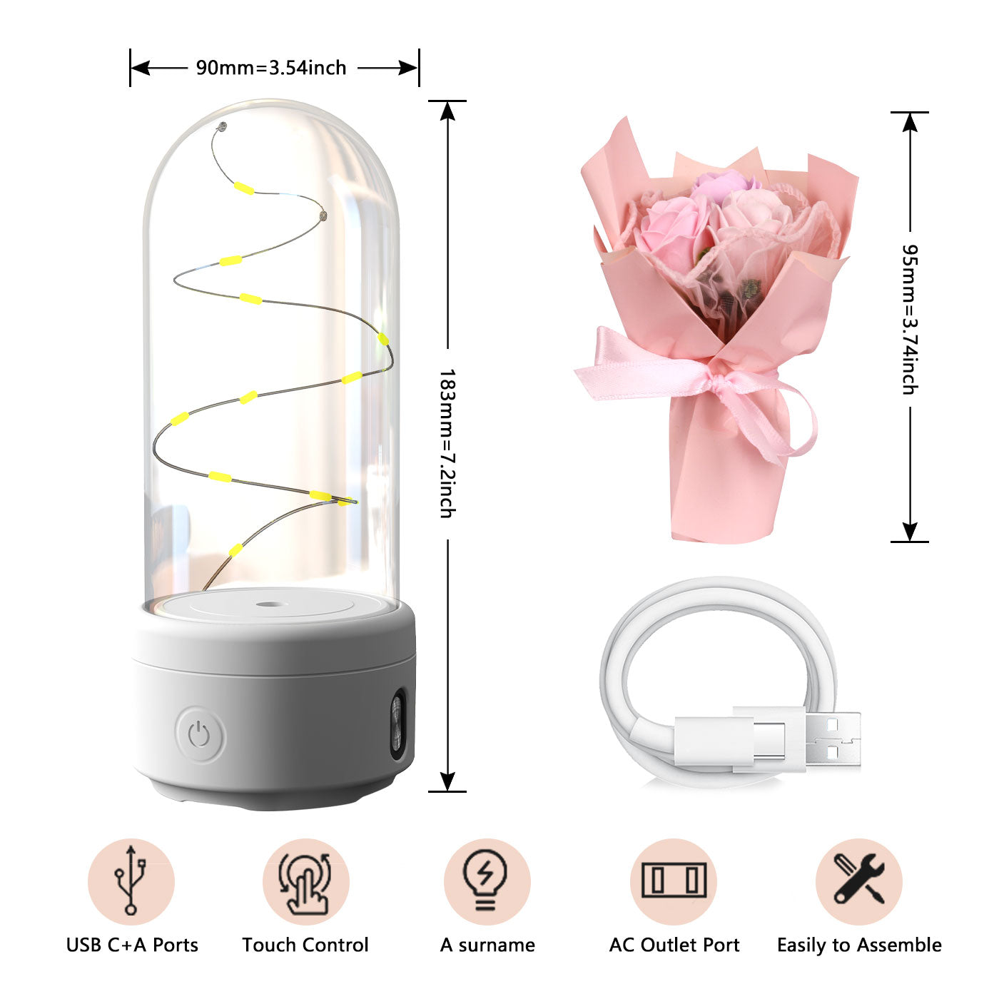 Illuminate Love and Harmony with the 2-in-1 Bouquet LED Light and Bluetooth Speaker - AntiGreed Store