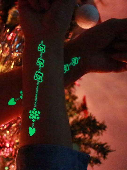 Flash Luminous Tattoo Christmas - Glow In The Dark Glitter Fluorescent Temporary Tattoos Stickers - AntiGreed Store