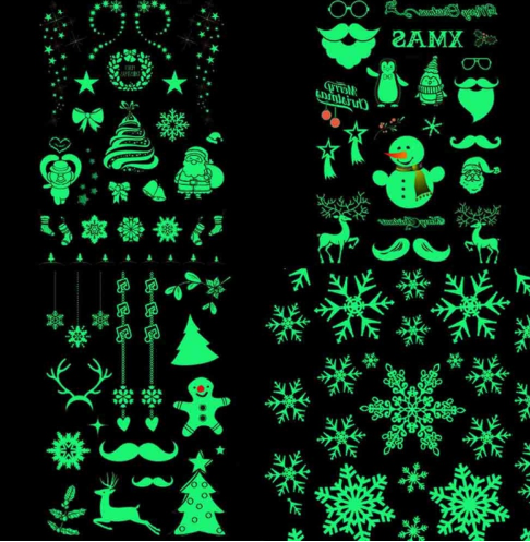 Flash Luminous Tattoo Christmas - Glow In The Dark Glitter Fluorescent Temporary Tattoos Stickers - AntiGreed Store