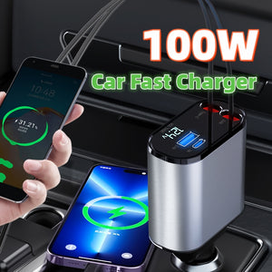 Metal Car Charger - 100W Super Fast Charging for Your Drive - AntiGreed Store