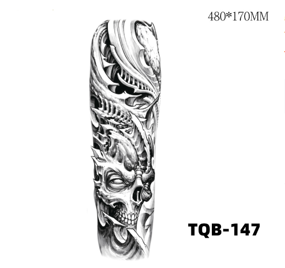 Waterproof Temporary Tattoo Sticker - Totem Geometric Full Arm Collection - AntiGreed Store