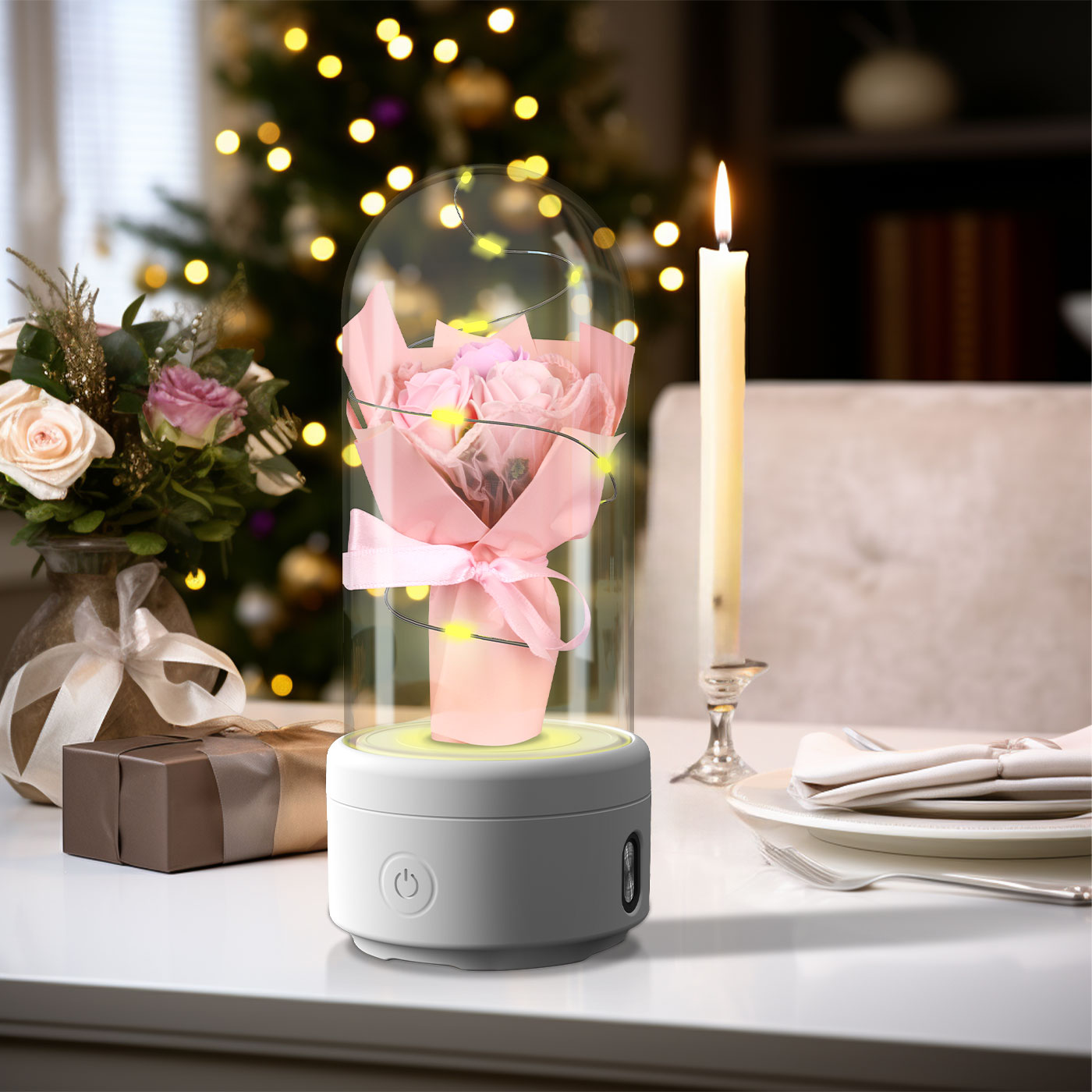 Illuminate Love and Harmony with the 2-in-1 Bouquet LED Light and Bluetooth Speaker - AntiGreed Store