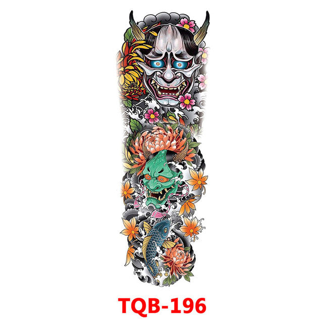 Waterproof Temporary Tattoo Sticker - Totem Geometric Full Arm Collection - AntiGreed Store