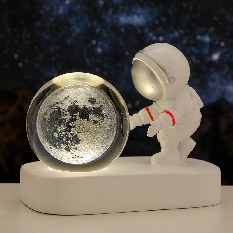 Glowing Planetary Galaxy Astronaut Crystal Ball Night Lights - AntiGreed Store