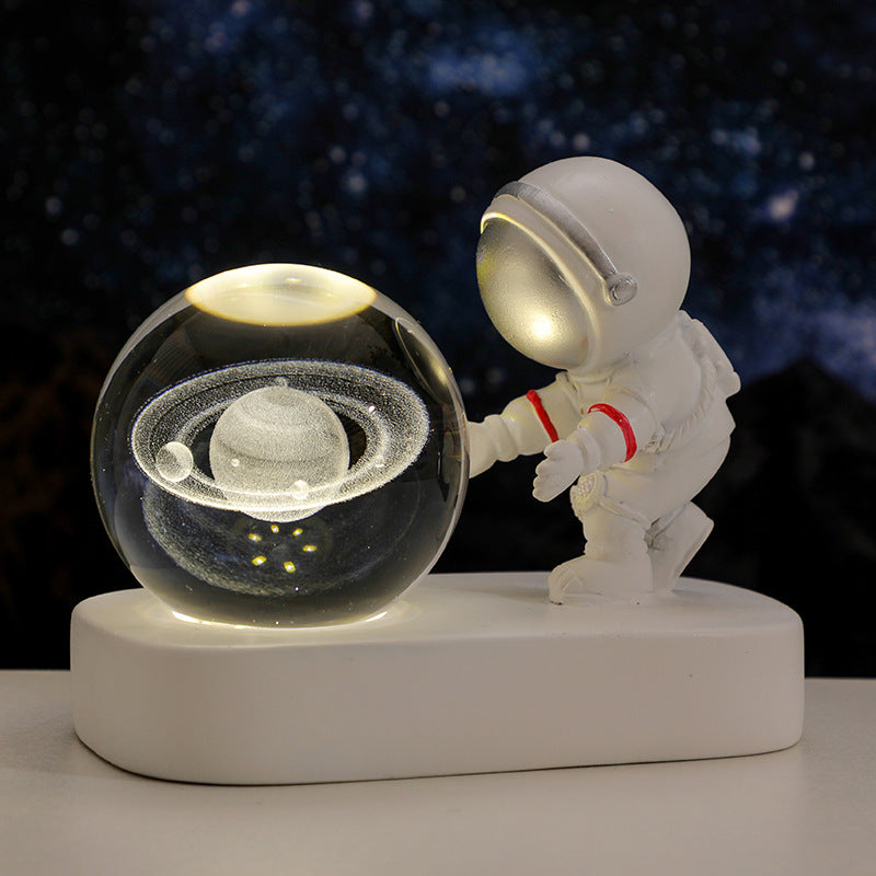 Glowing Planetary Galaxy Astronaut Crystal Ball Night Lights - AntiGreed Store