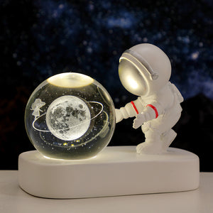 Glowing Planetary Galaxy Astronaut Crystal Ball Night Lights - AntiGreed Store