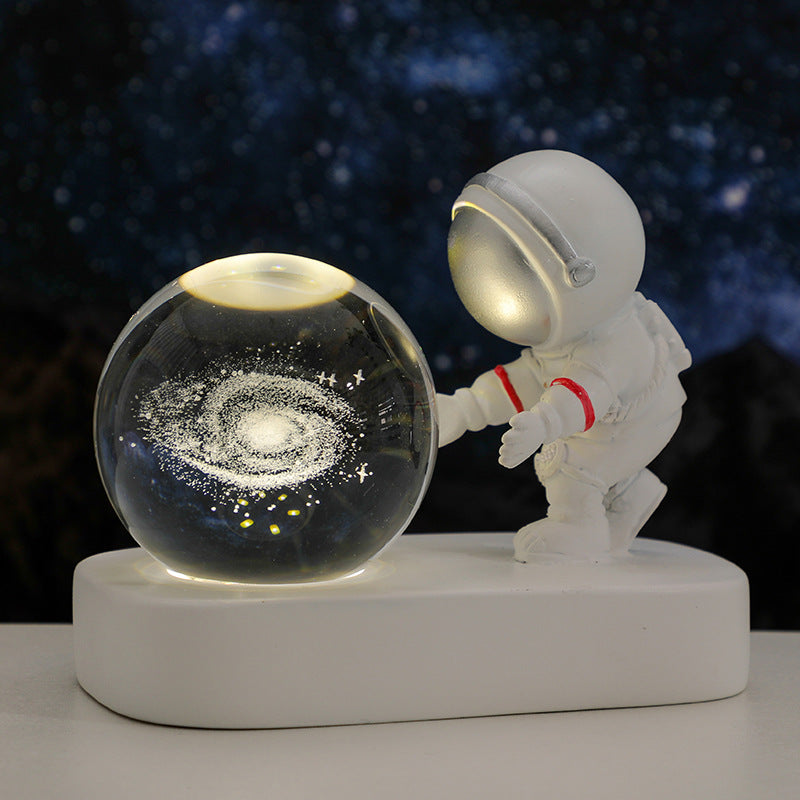 Glowing Planetary Galaxy Astronaut Crystal Ball Night Lights - AntiGreed Store