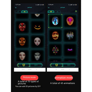 Halloween Face Masks Full Color LED Luminous Mask Face Changing Mask Party Bar Props - AntiGreed Store