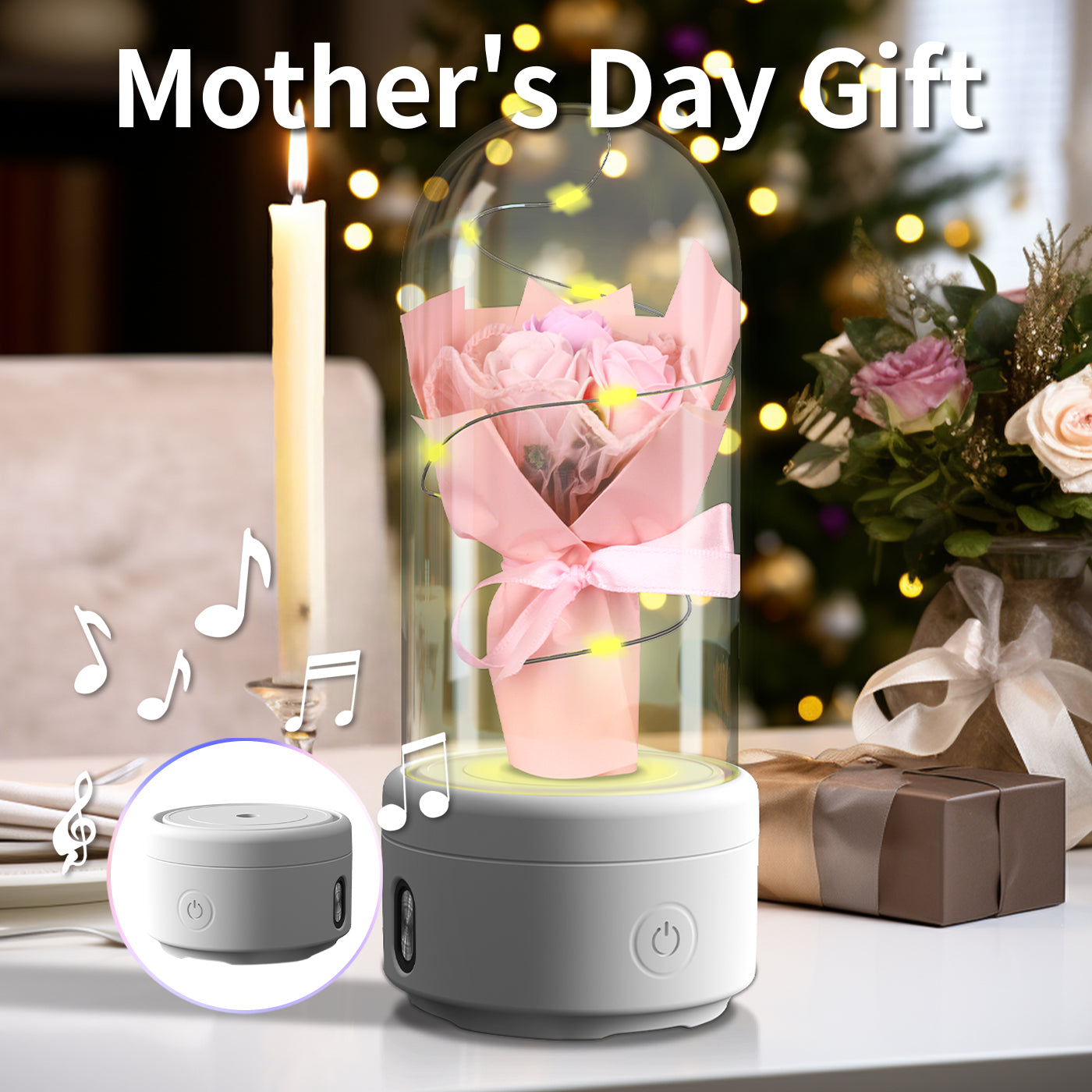 Illuminate Love and Harmony with the 2-in-1 Bouquet LED Light and Bluetooth Speaker - AntiGreed Store