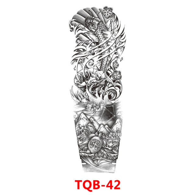 Waterproof Temporary Tattoo Sticker - Totem Geometric Full Arm Collection - AntiGreed Store